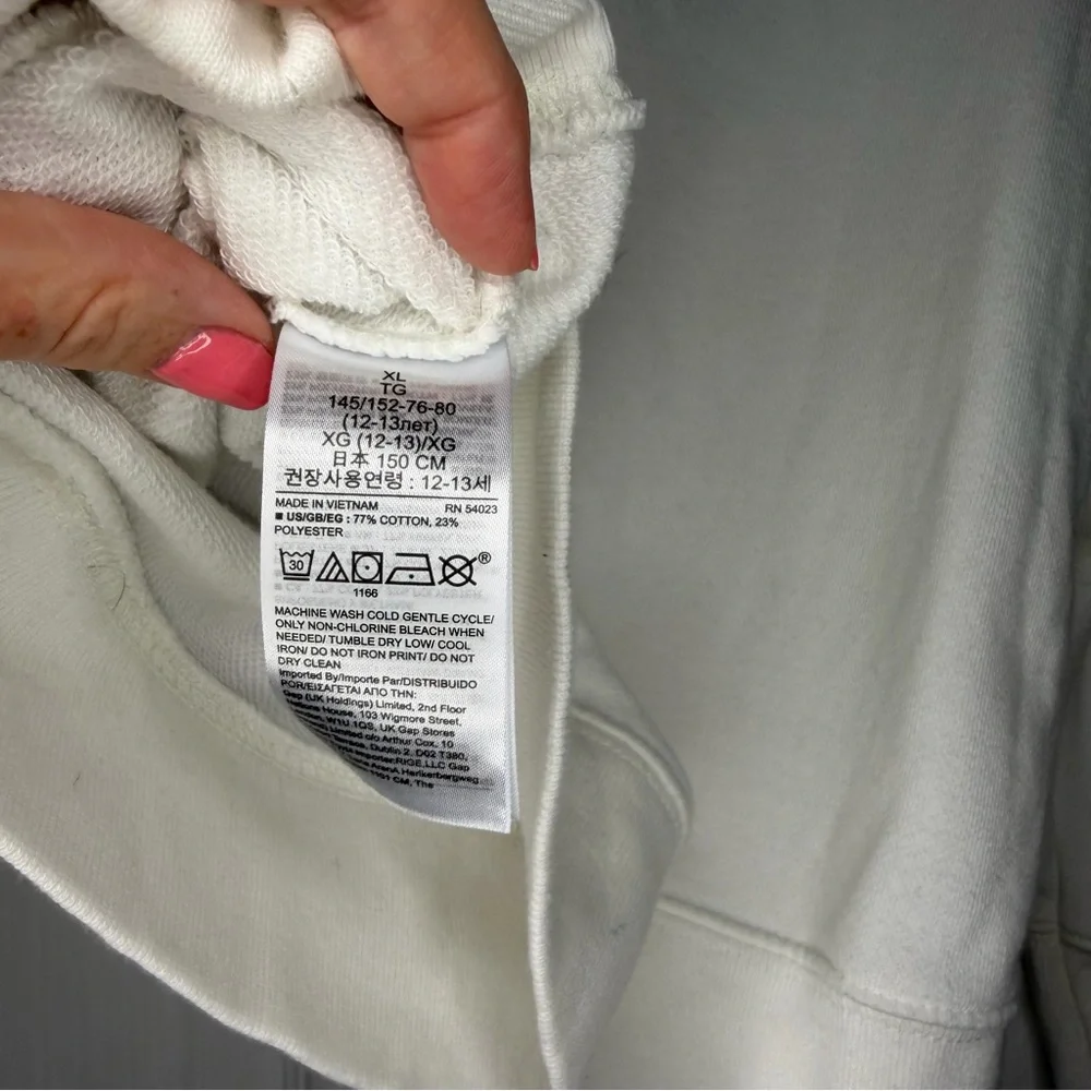 GAP Kids White Hoodie with Colorful tie dye Design size XL (12)